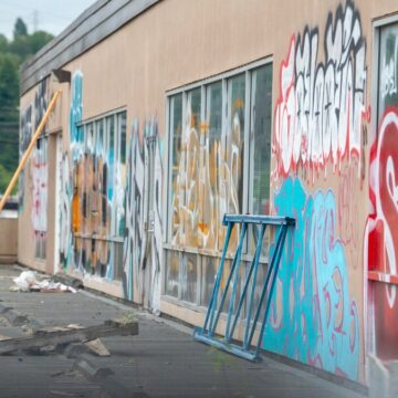building with graffiti