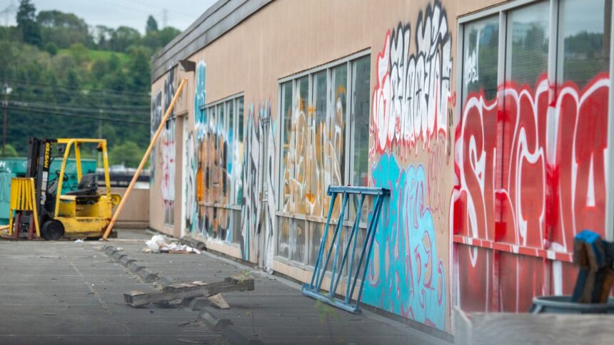 building with graffiti