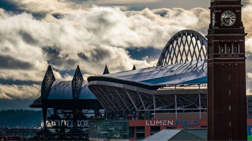 Seattle Stadiums seattle stadiums at sunset