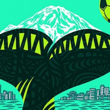 FIFA poster of whale tail with soccer ball
